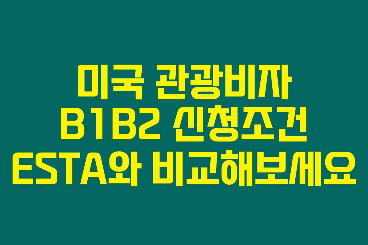 미국 관광비자 B1B2 신청조건 ESTA와 비교해보세요