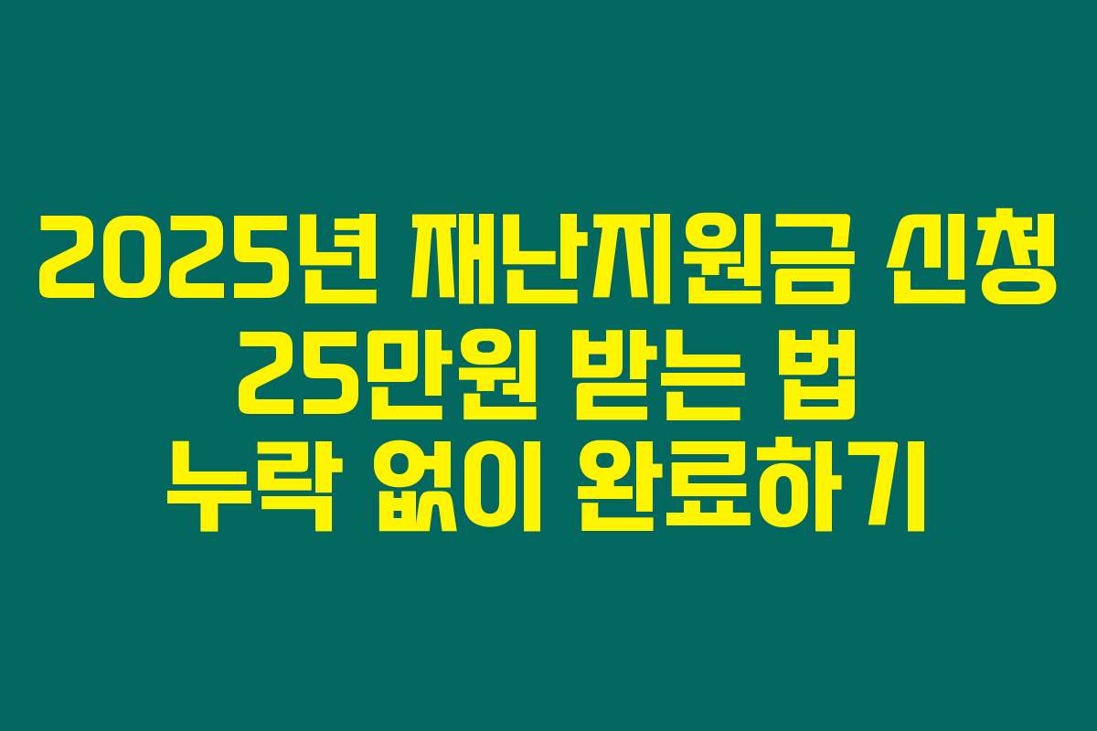 2025년 재난지원금 신청 25만원 받는 법 누락 없이 완료하기