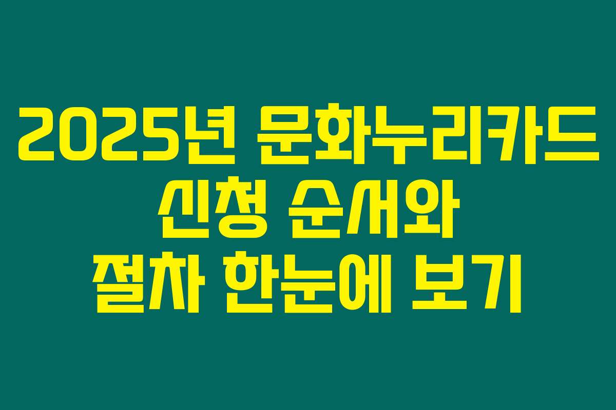 2025년 문화누리카드 신청 순서와 절차 한눈에 보기