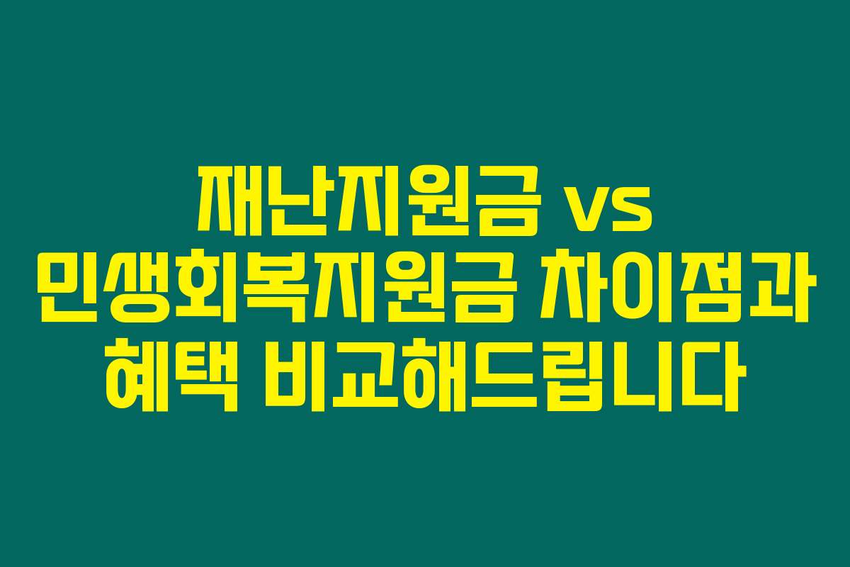 재난지원금 vs 민생회복지원금 차이점과 혜택 비교해드립니다