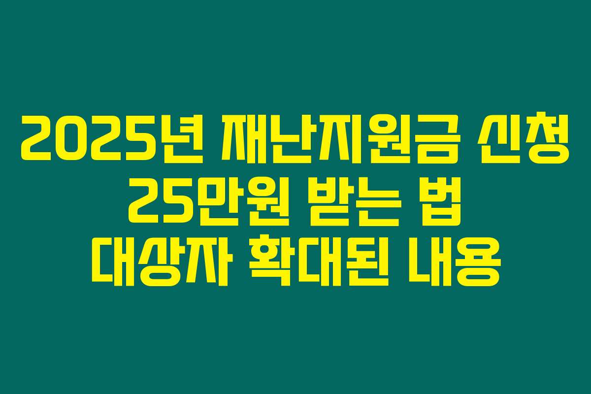2025년 재난지원금 신청 25만원 받는 법 대상자 확대된 내용