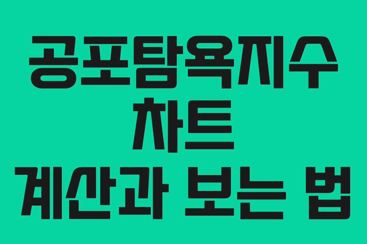공포탐욕지수 차트 계산과 보는 법