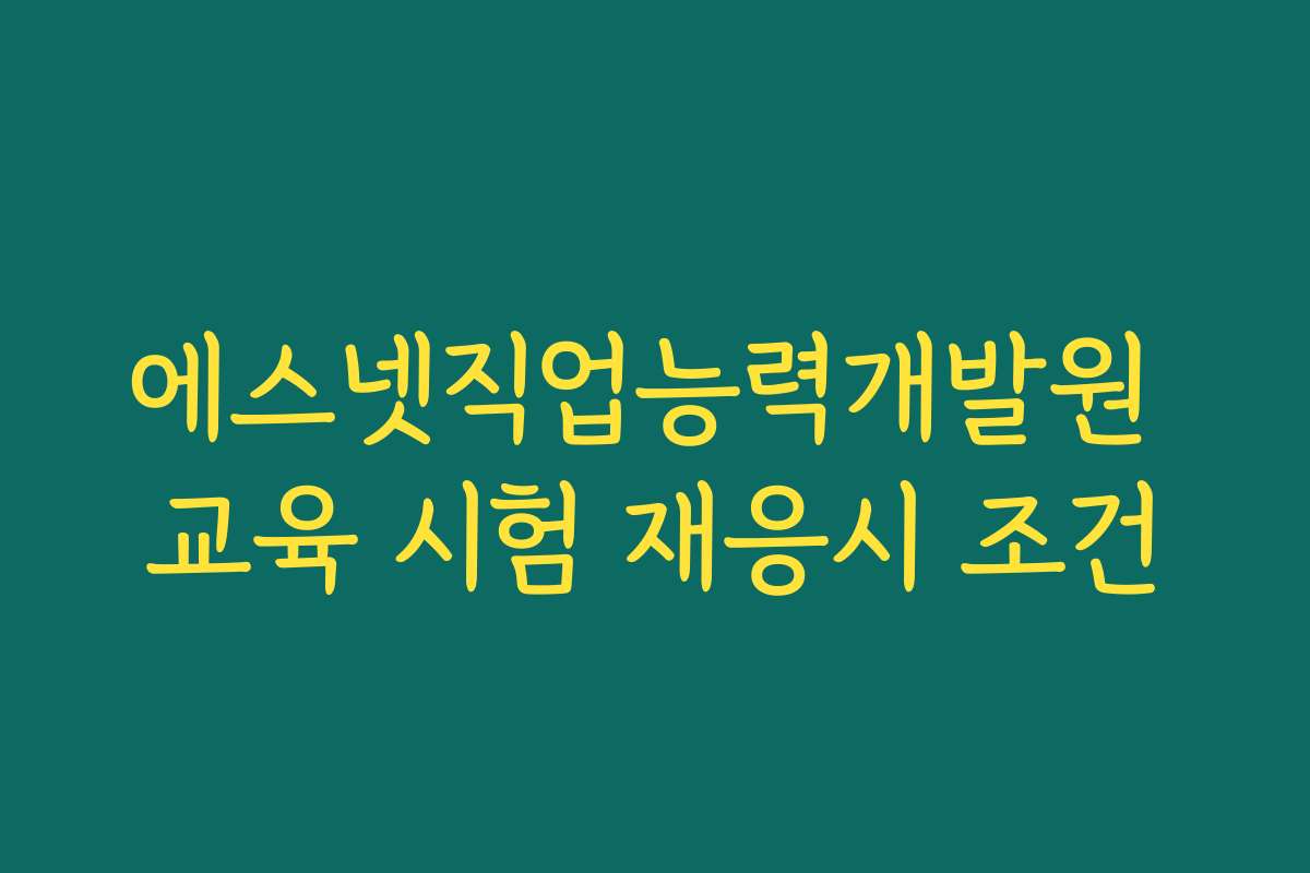 에스넷직업능력개발원 교육 시험 재응시 조건