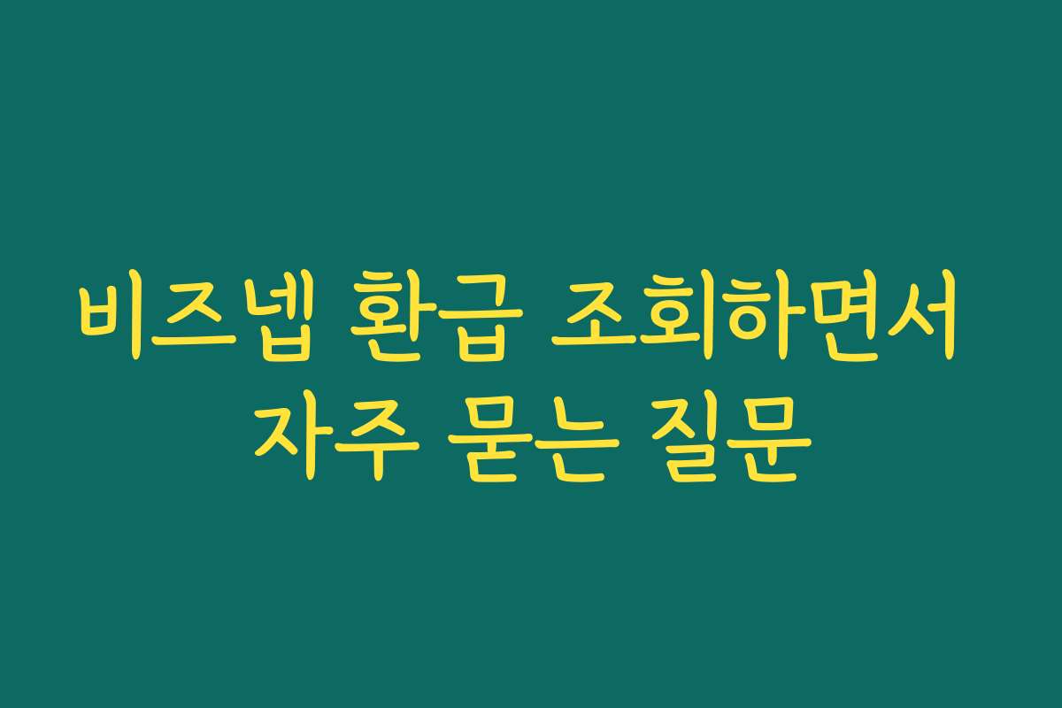 비즈넵 환급 조회하면서 자주 묻는 질문