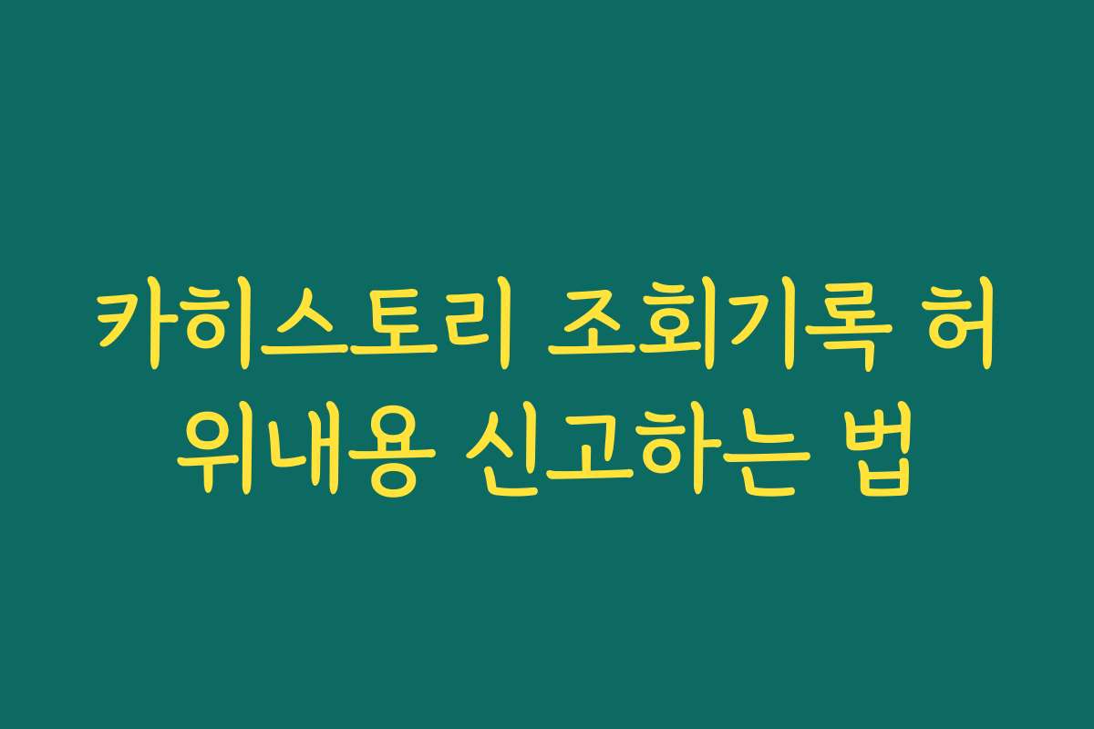 카히스토리 조회기록 허위내용 신고하는 법