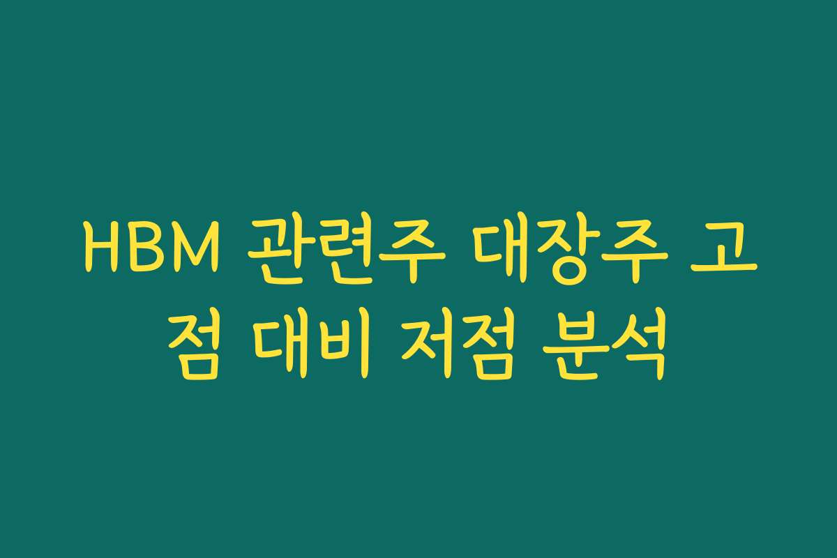 HBM 관련주 대장주 고점 대비 저점 분석