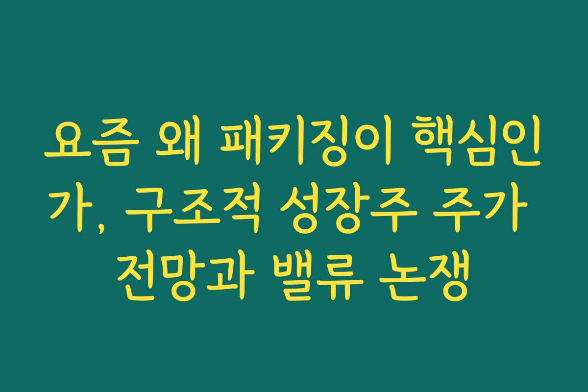 요즘 왜 패키징이 핵심인가, 구조적 성장주 주가 전망과 밸류 논쟁