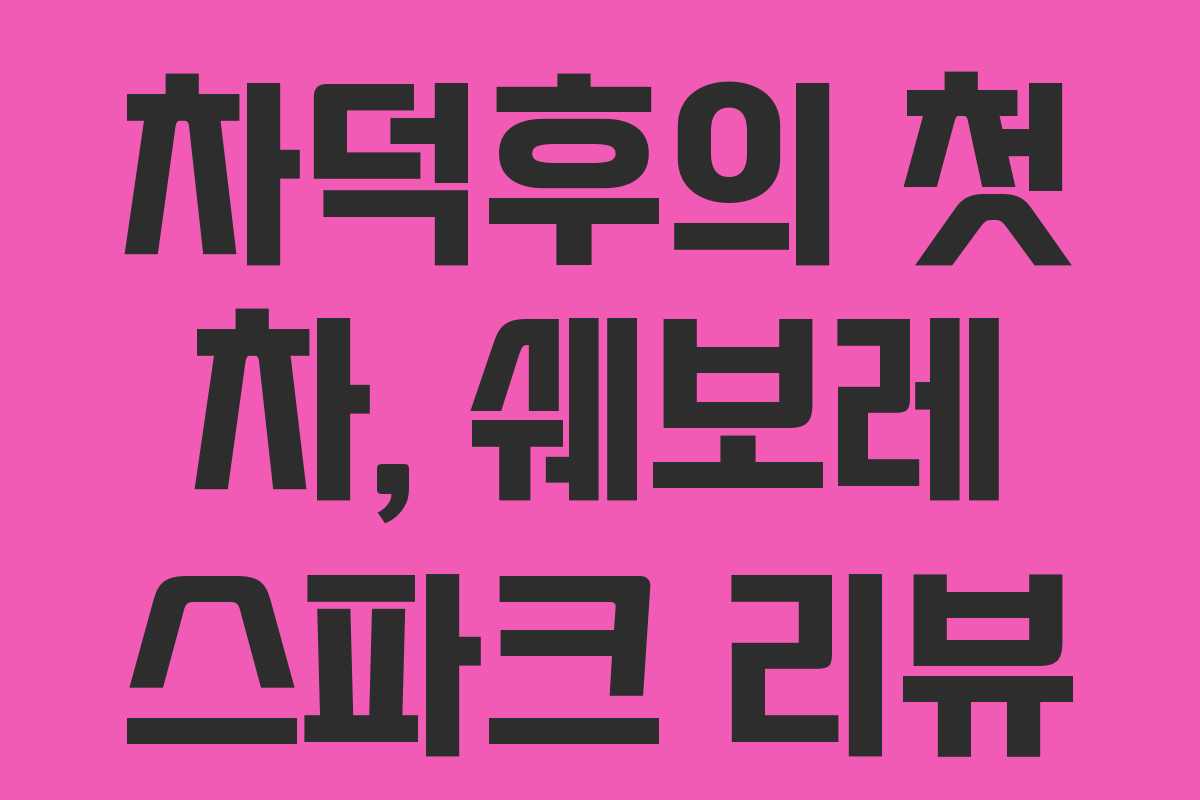 차덕후의 첫 차, 쉐보레 스파크 리뷰