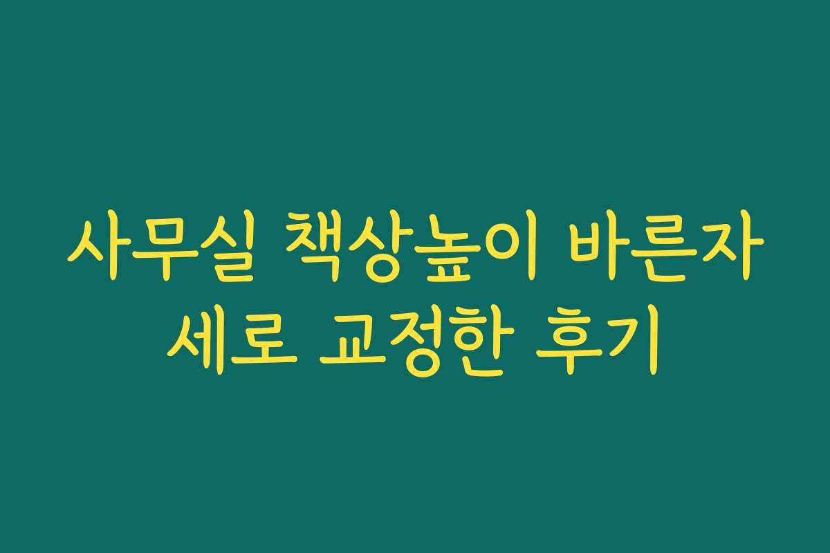 사무실 책상높이 바른자세로 교정한 후기