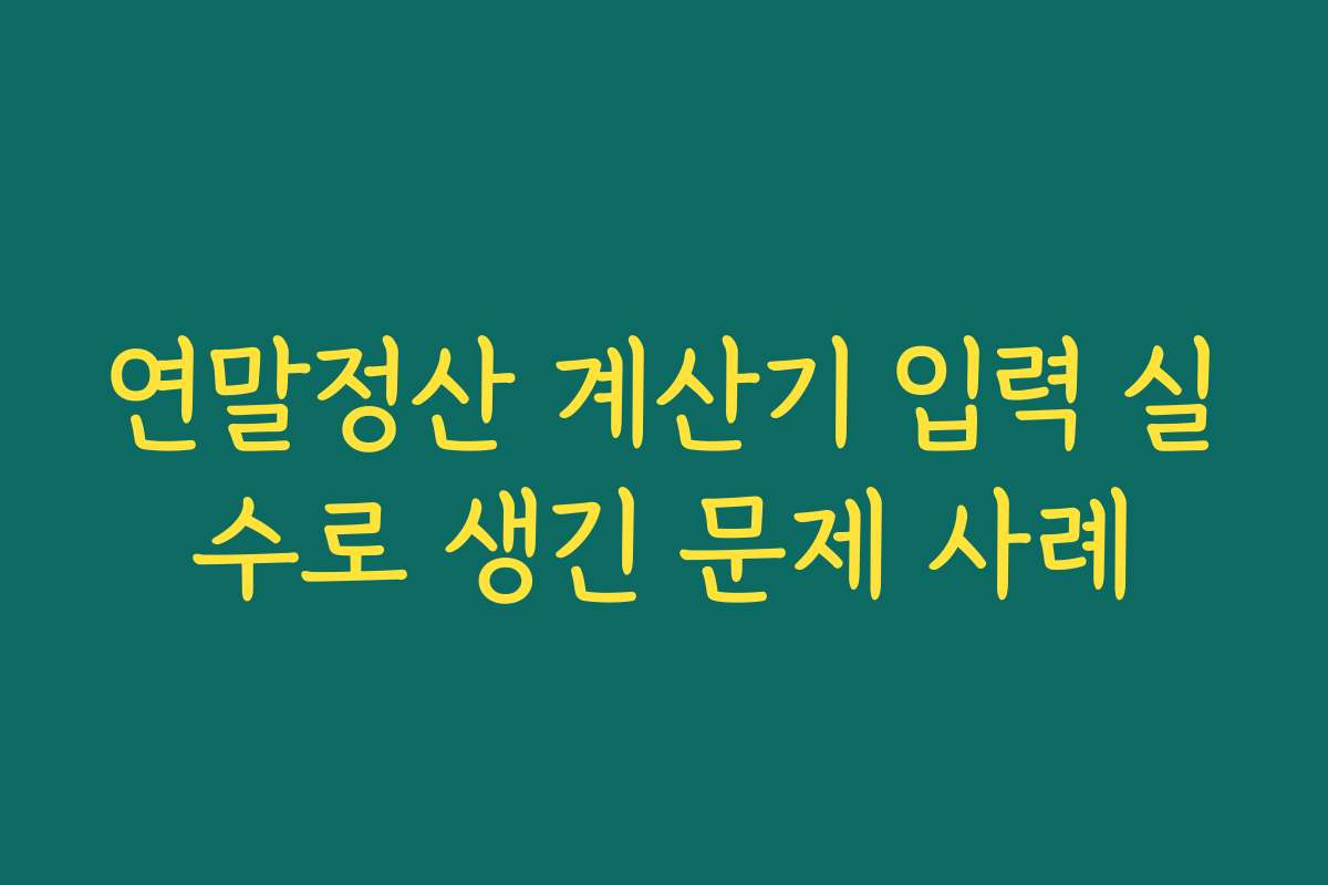 연말정산 계산기 입력 실수로 생긴 문제 사례