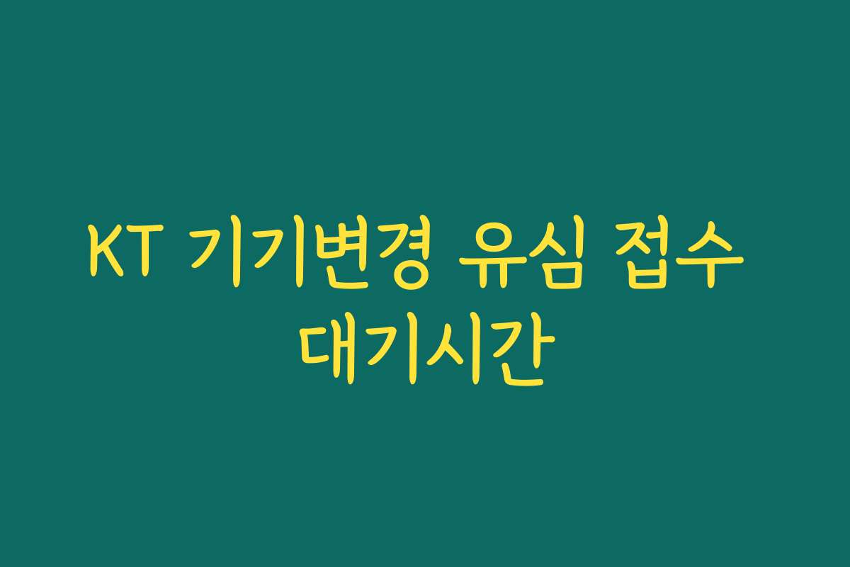 KT 기기변경 유심 접수 대기시간