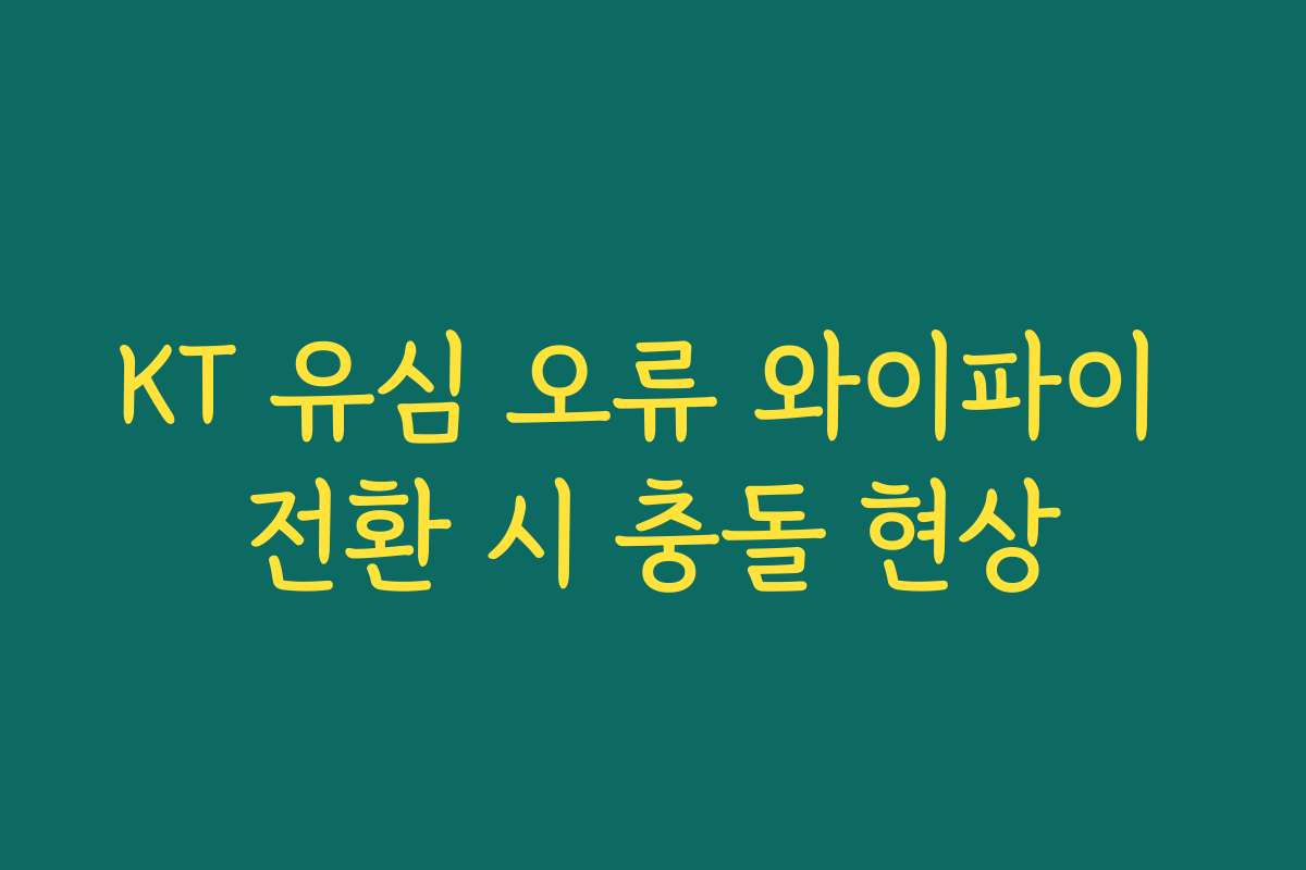 KT 유심 오류 와이파이 전환 시 충돌 현상