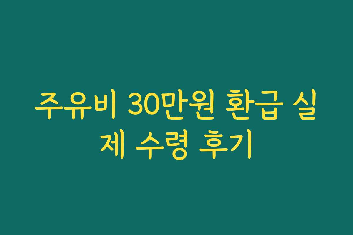 주유비 30만원 환급 실제 수령 후기