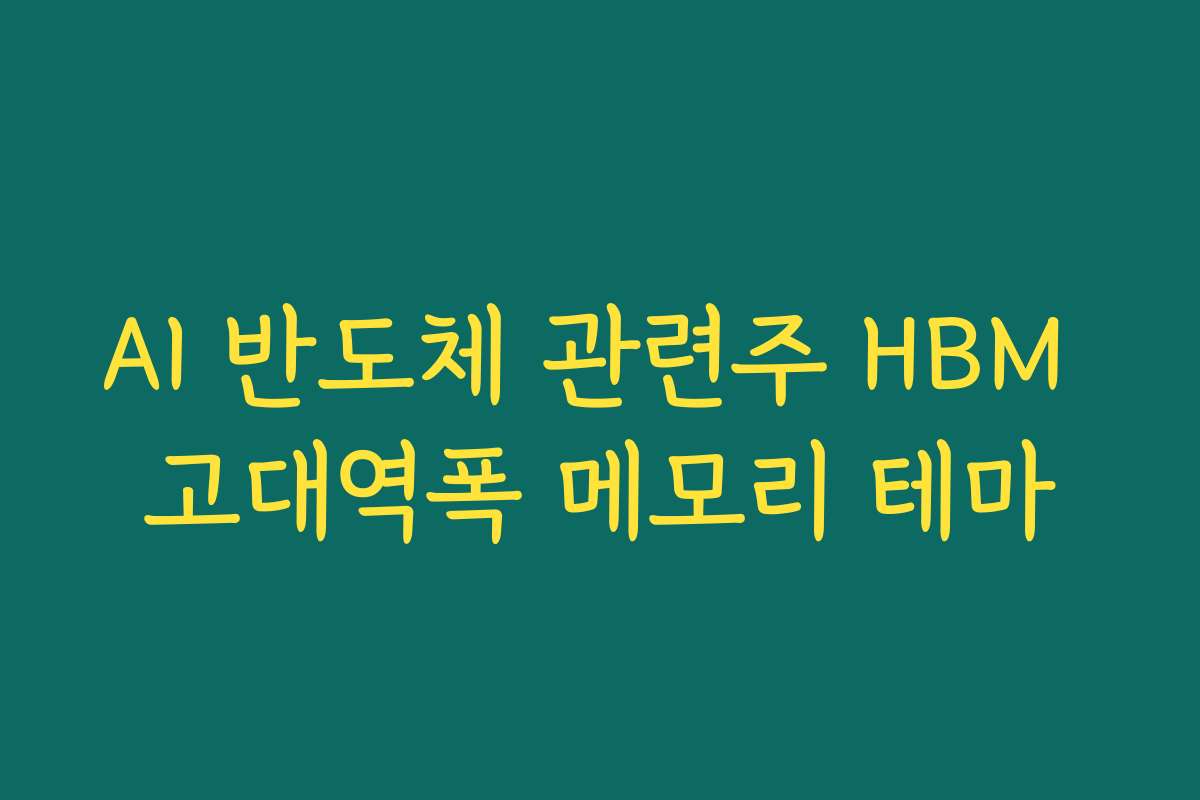 AI 반도체 관련주 HBM 고대역폭 메모리 테마
