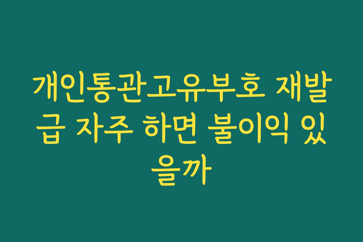 개인통관고유부호 재발급 자주 하면 불이익 있을까