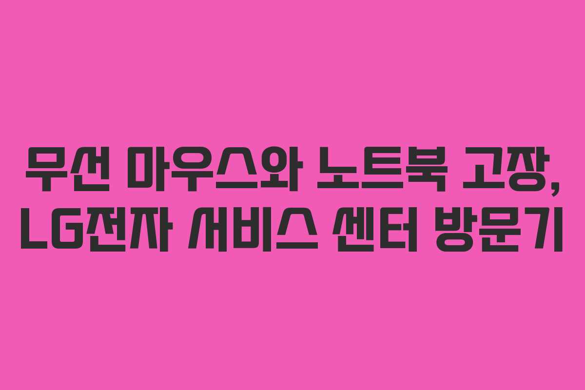 무선 마우스와 노트북 고장, LG전자 서비스 센터 방문기