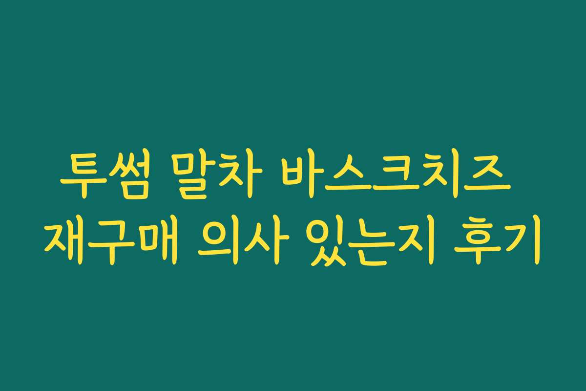 투썸 말차 바스크치즈 재구매 의사 있는지 후기