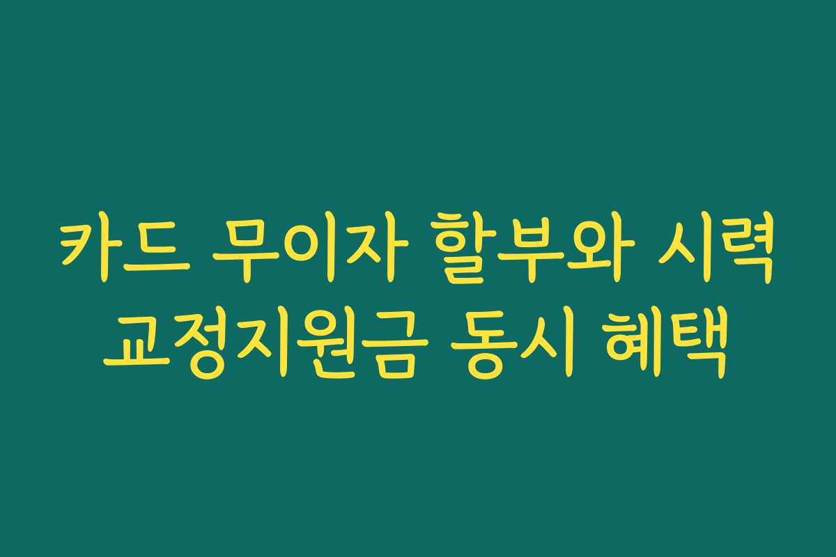 카드 무이자 할부와 시력교정지원금 동시 혜택