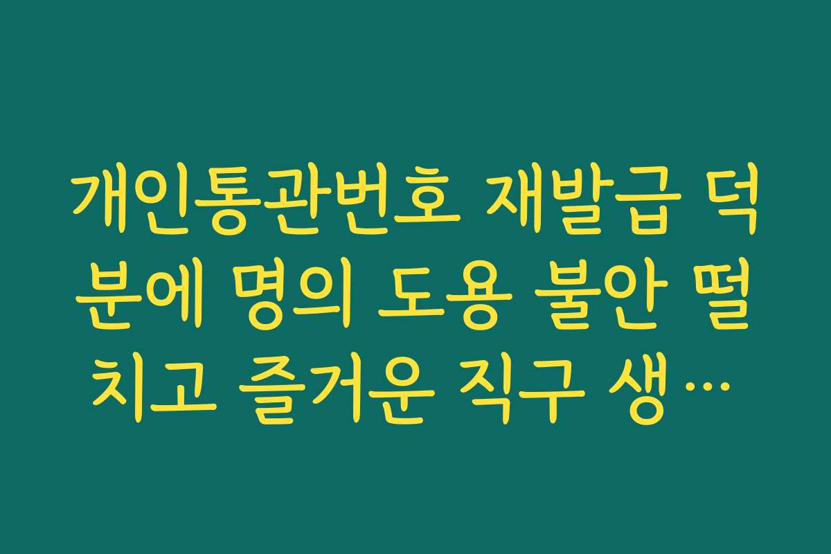 개인통관번호 재발급 덕분에 명의 도용 불안 떨치고 즐거운 직구 생활하기