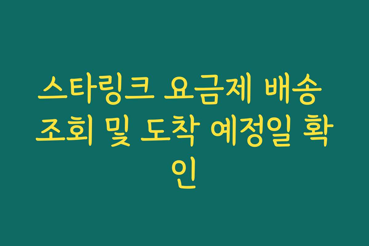 스타링크 요금제 배송 조회 및 도착 예정일 확인