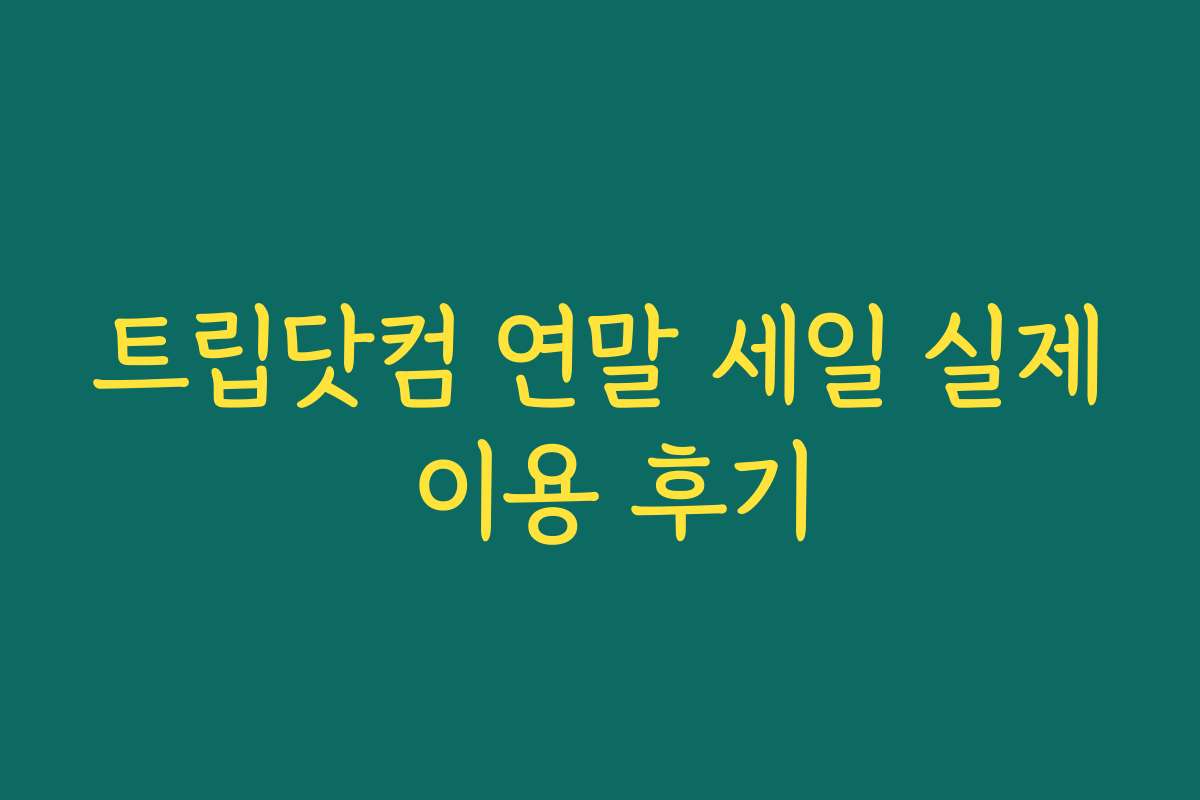 트립닷컴 연말 세일 실제 이용 후기