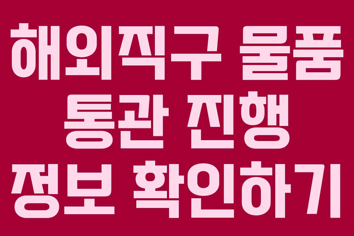 해외직구 물품 통관 진행 정보 확인하기