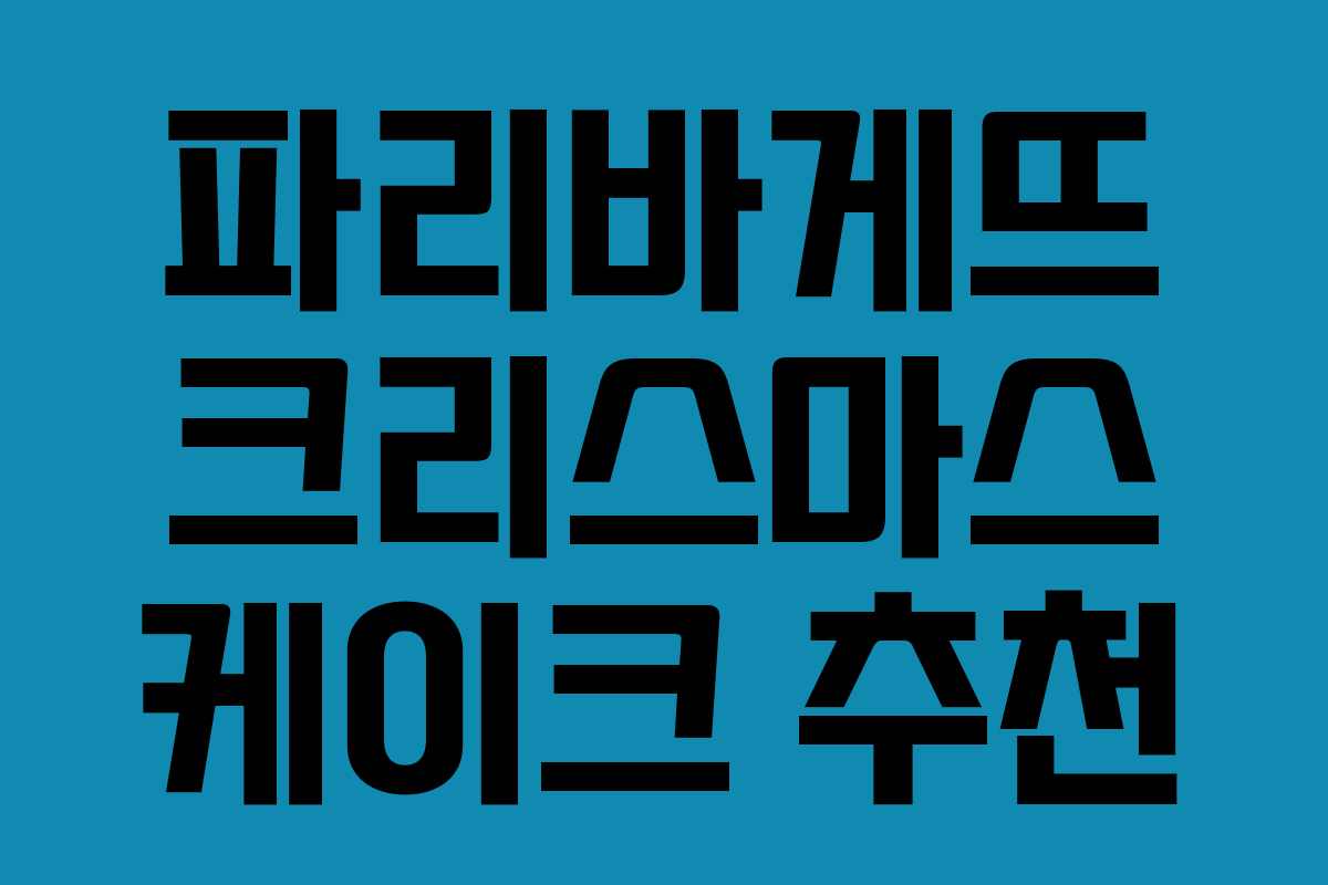 파리바게뜨 크리스마스 케이크 추천