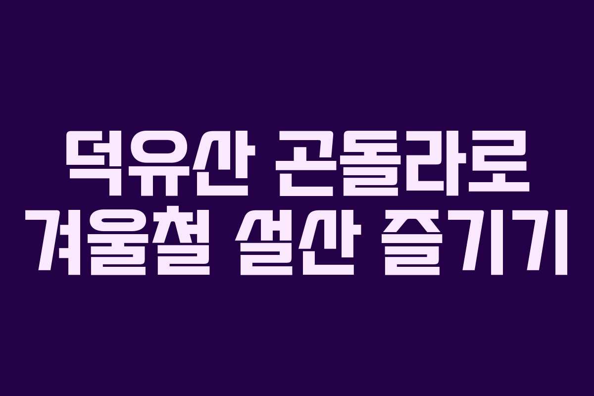 덕유산 곤돌라로 겨울철 설산 즐기기