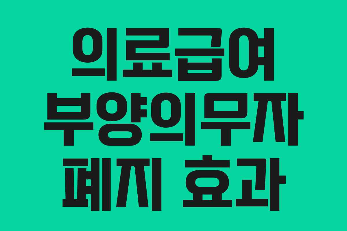의료급여 부양의무자 폐지 효과