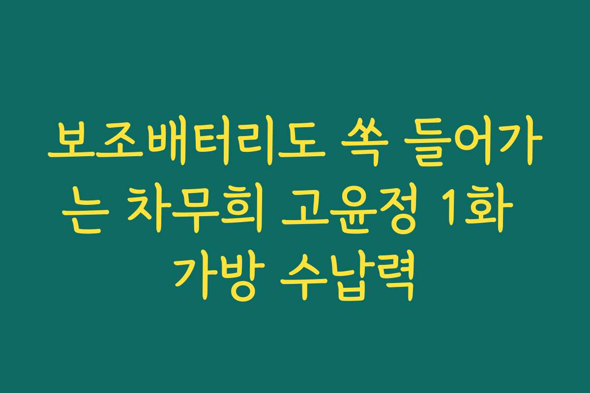 보조배터리도 쏙 들어가는 차무희 고윤정 1화 가방 수납력