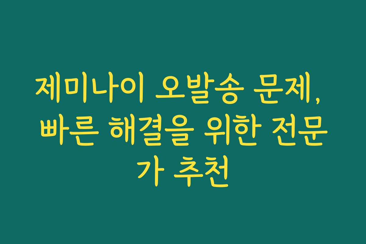 제미나이 오발송 문제, 빠른 해결을 위한 전문가 추천