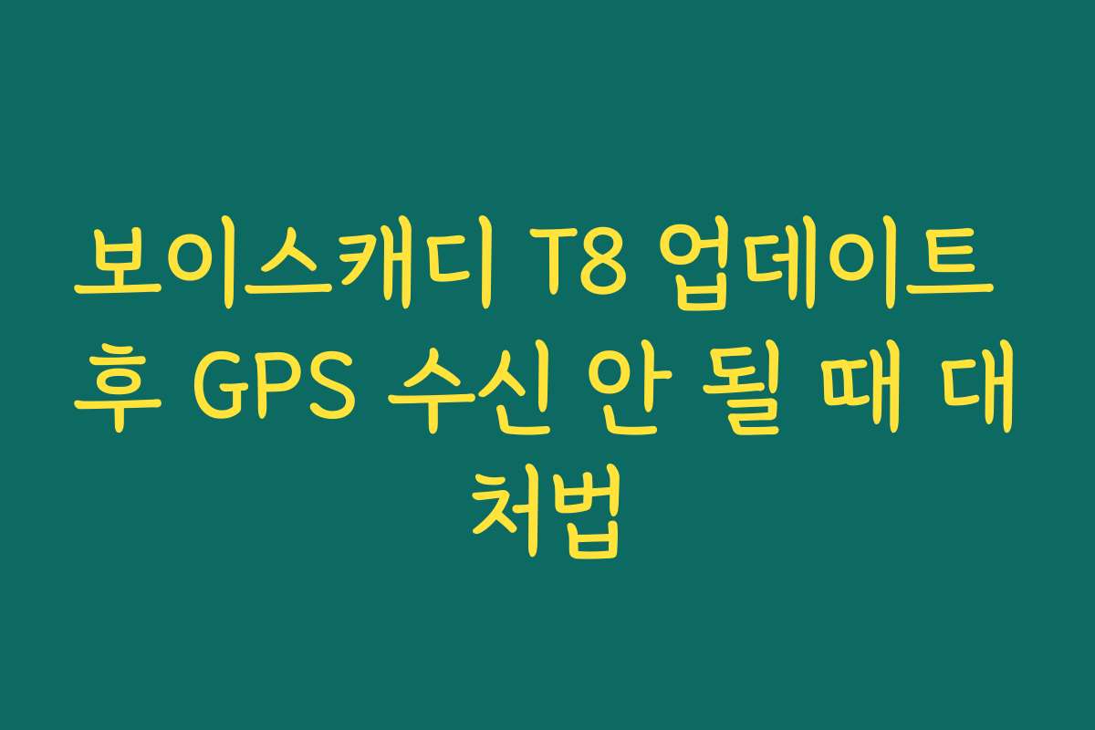 보이스캐디 T8 업데이트 후 GPS 수신 안 될 때 대처법