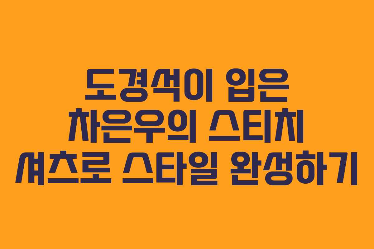 도경석이 입은 차은우의 스티치 셔츠로 스타일 완성하기
