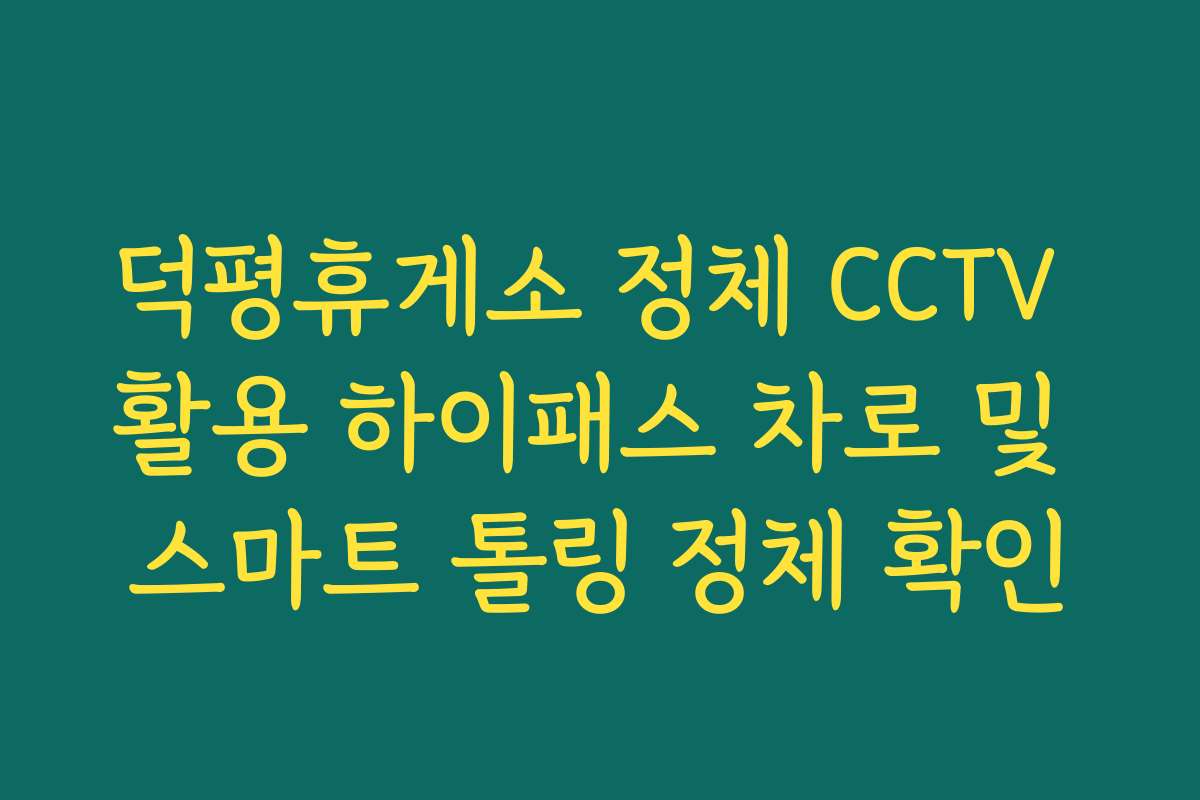덕평휴게소 정체 CCTV 활용 하이패스 차로 및 스마트 톨링 정체 확인