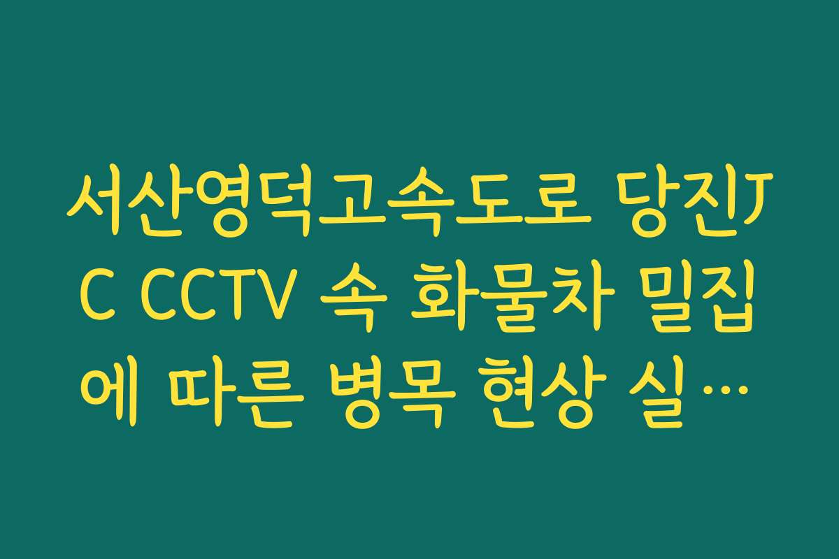 서산영덕고속도로 당진JC CCTV 속 화물차 밀집에 따른 병목 현상 실시간 CCTV 확인