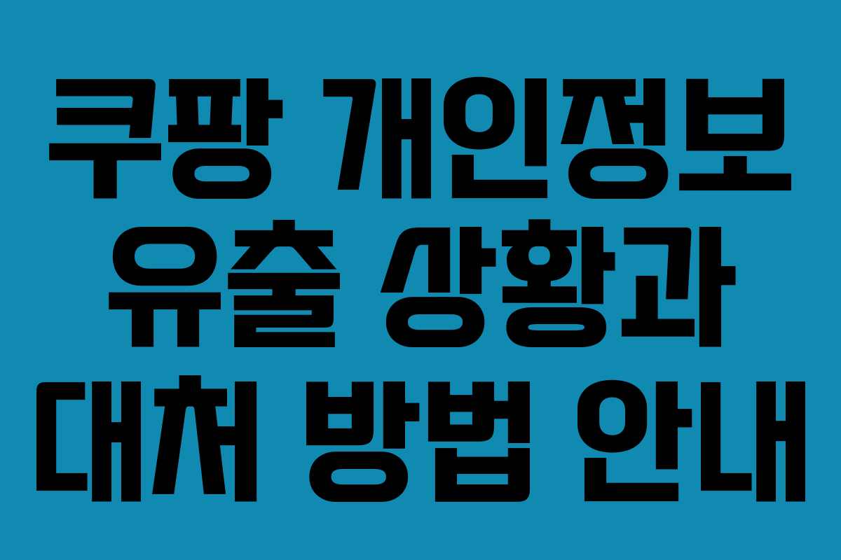 쿠팡 개인정보 유출 상황과 대처 방법 안내
