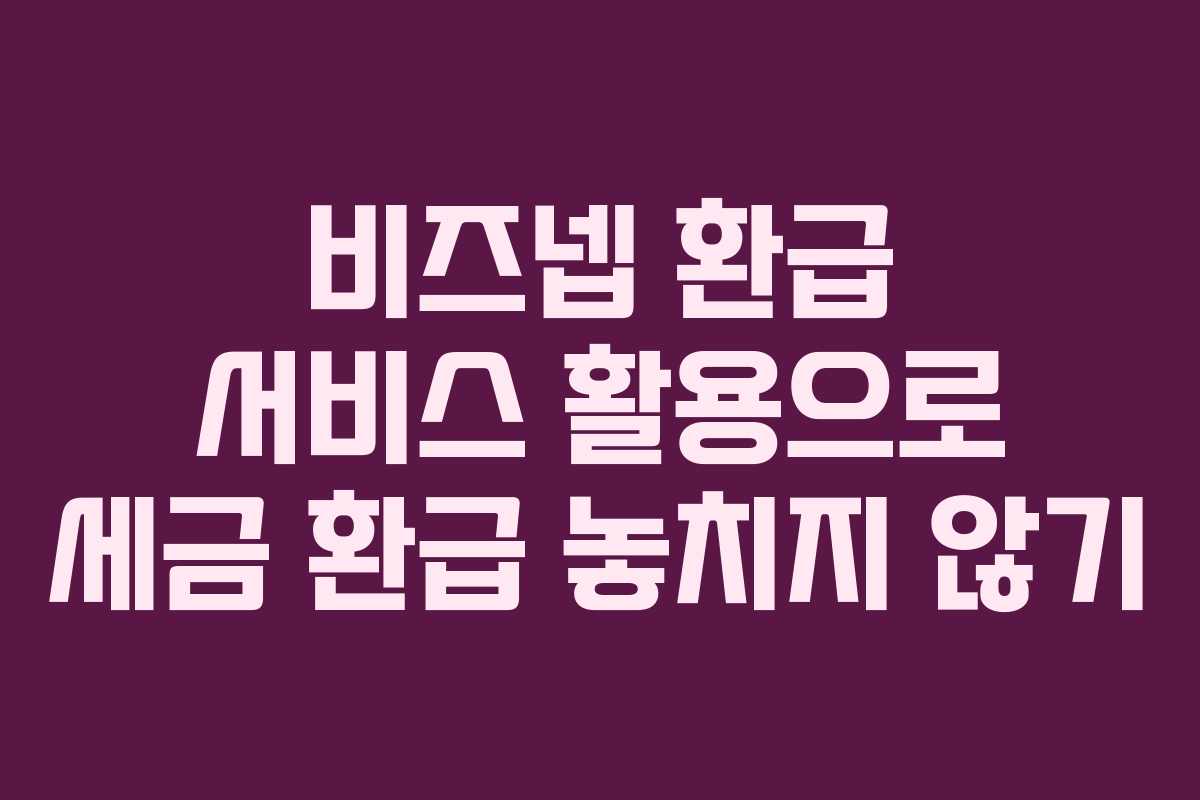 비즈넵 환급 서비스 활용으로 세금 환급 놓치지 않기