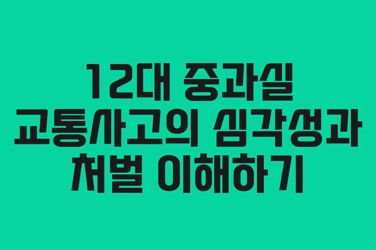 12대 중과실 교통사고의 심각성과 처벌 이해하기
