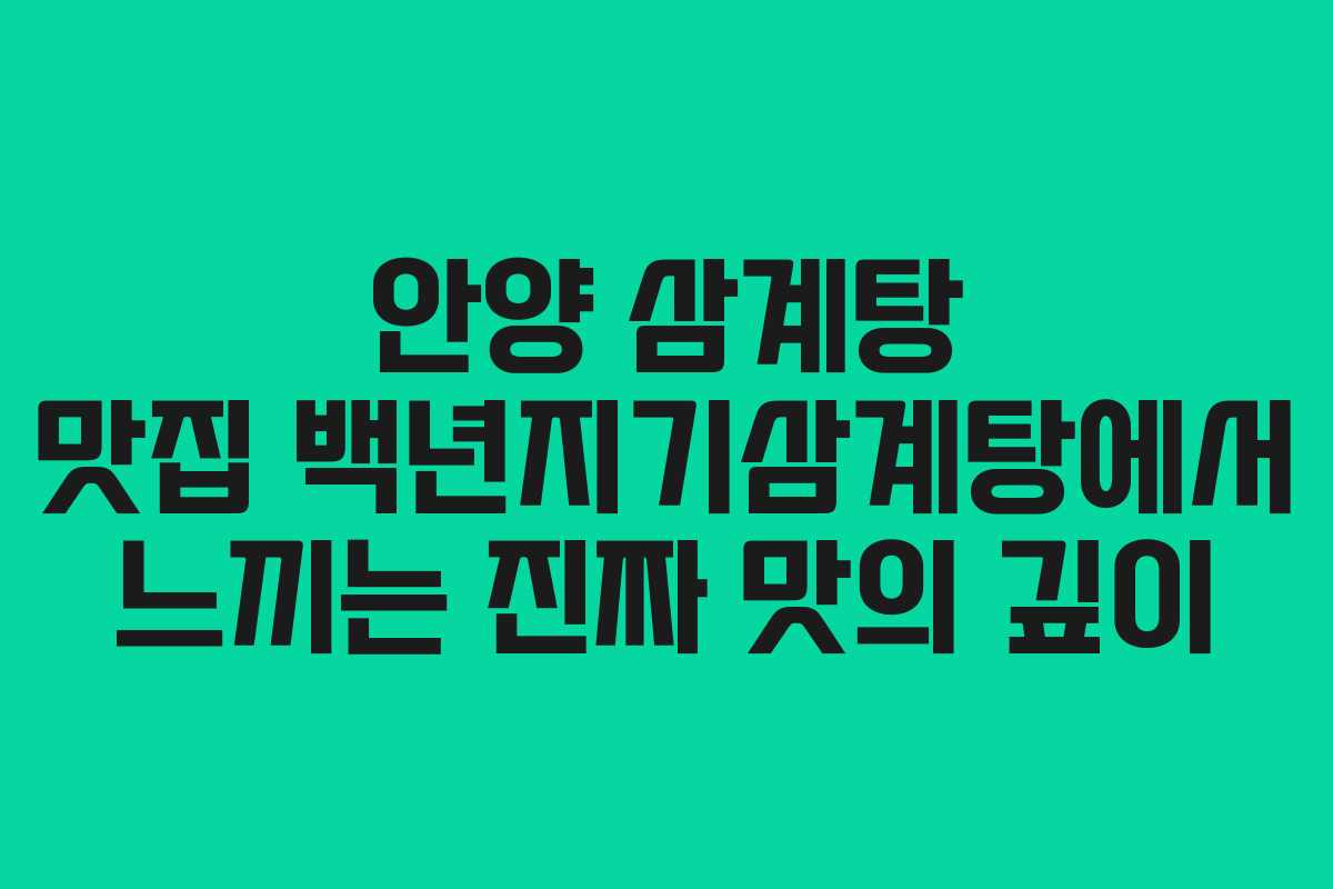 안양 삼계탕 맛집 백년지기삼계탕에서 느끼는 진짜 맛의 깊이