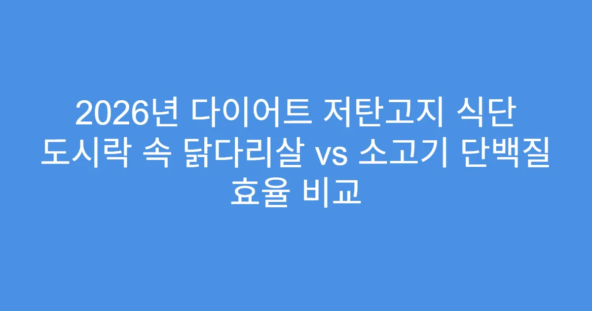 2026년 다이어트 저탄고지 식단 도시락 속 닭다리살 vs 소고기 단백질 효율 비교