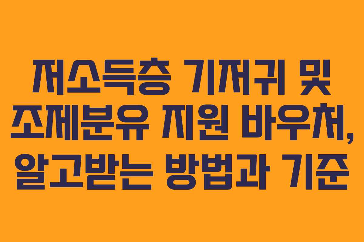 저소득층 기저귀 및 조제분유 지원 바우처, 알고받는 방법과 기준