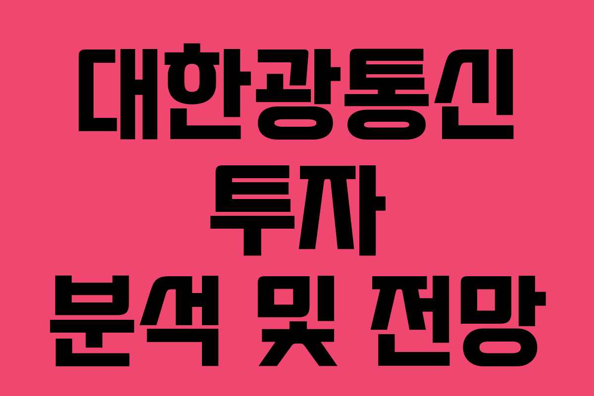 대한광통신 투자 분석 및 전망