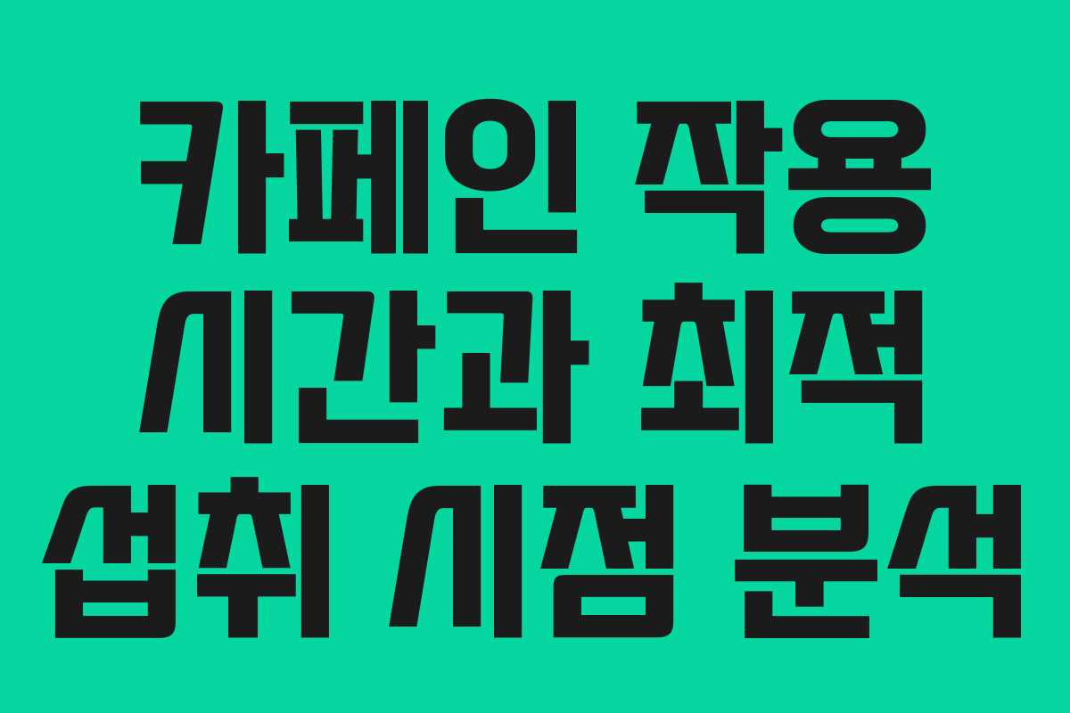 카페인 작용 시간과 최적 섭취 시점 분석