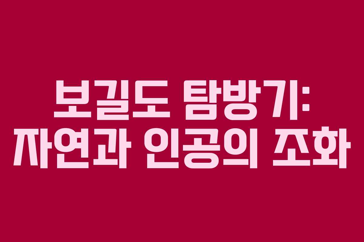 보길도 탐방기: 자연과 인공의 조화