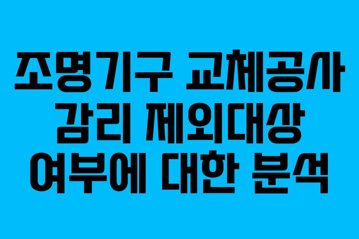 조명기구 교체공사 감리 제외대상 여부에 대한 분석