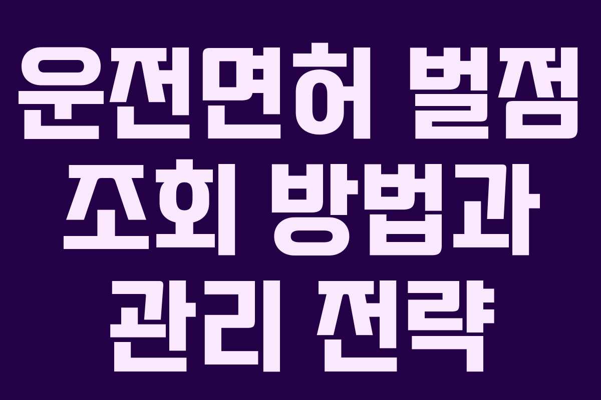 운전면허 벌점 조회 방법과 관리 전략