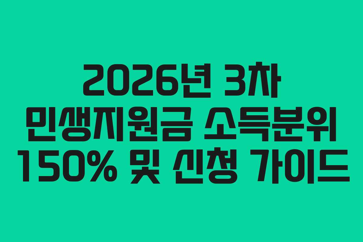 2026년 3차 민생지원금 소득분위 150% 및 신청 가이드