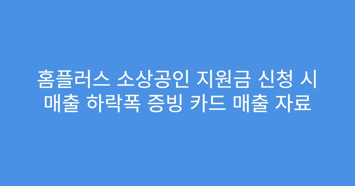 홈플러스 소상공인 지원금 신청 시 매출 하락폭 증빙 카드 매출 자료