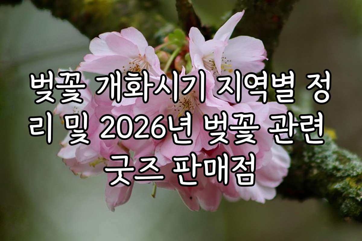 벚꽃 개화시기 지역별 정리 및 2026년 벚꽃 관련 굿즈 판매점