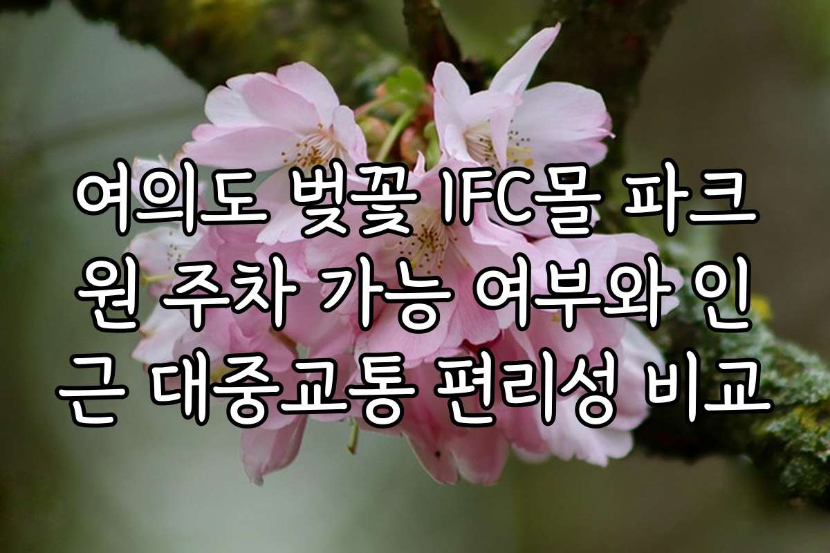 여의도 벚꽃 IFC몰 파크원 주차 가능 여부와 인근 대중교통 편리성 비교